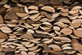 Wood wood building material for background and texture. carpentry waste after processing. wood, raw material for heating Royalty Free Stock Photo