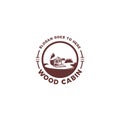 Wood cabin lake silhouette logo