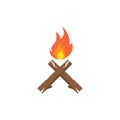 wood campfire vector icon illustration design Royalty Free Stock Photo