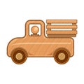 Wood car vector icon.Cartoon vector icon isolated on white background wood car.