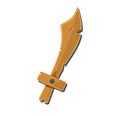 Wood cartoon sword icon,asset, element for casual mobile game