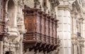 Wood carved balcony Royalty Free Stock Photo