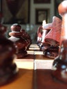 Wood carved chess detail