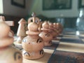 Wood carved chess detail