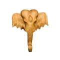 Wood carved elephant head