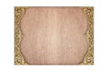 Wood carved frame isolated on white background Royalty Free Stock Photo