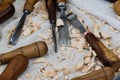 Wood carver tools Royalty Free Stock Photo
