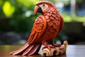 wood carving artwork of a parrot generative AI