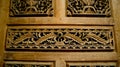 wood carving, floral pattern carved on wooden background. gebyok.