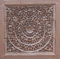 Wood Carving in Flower and Vine Plant Pattern