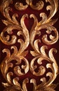 Wood carving gold and red decoration background. Wall decor