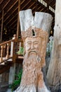 Wood carving human faces