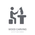 Wood carving icon. Trendy Wood carving logo concept on white background from Activity and Hobbies collection Royalty Free Stock Photo