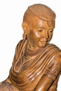 Wood carving statue female beauty