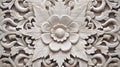 Wood carving on the wall. Decorative element in the form of a flower. Generative AI