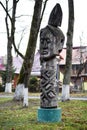 Wood carvings at Sighetul Marmatiei, Romania