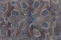 Wood carvings of a traditional islamic geometric design, Fes, Morocco