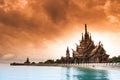 Wood castle Thailand - The Sanctuary of Truth Royalty Free Stock Photo
