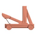 Wood catapult icon cartoon vector. Medieval artillery