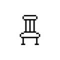 Wood chair, furniture and decor icon. perfect for logo, game, poster, website and presentation. icon design retro and pixel art Royalty Free Stock Photo