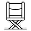 Wood chair icon outline vector. Folding chair