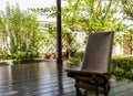 Wood chair on the terrace