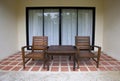 Wood chairs at home terrace Royalty Free Stock Photo
