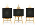 Wood chalk easels or painting art boards isolated on white background