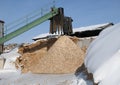 Wood chip conveyor Royalty Free Stock Photo