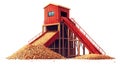 Wood Chip Conveyor System Industrial Wood Processing and Biomass Energy Royalty Free Stock Photo