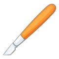 Wood chisel for carving wood icon, cartoon style