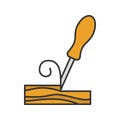 Wood chisel color icon