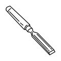 Wood Chisel Icon. Doodle Hand Drawn or Outline Icon Style