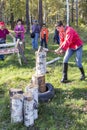 Wood-chopping performance in russian federation