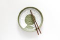 Wood Chopsticks on Ceramic plate Royalty Free Stock Photo