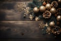 wood and Christmas background . Generative AI.