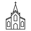 Wood church icon, outline style Royalty Free Stock Photo