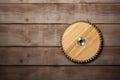 Wood circular saw background. Generate Ai