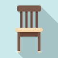 Wood classic chair icon, flat style