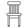 Wood classic chair icon, outline style
