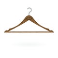 Wood clothes hanger isolated on white background. Vector illustration Royalty Free Stock Photo