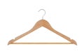 Wood coat hanger isolated on a white background Royalty Free Stock Photo