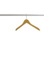 Wood coat hanger isolated on the white background Royalty Free Stock Photo