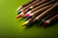 Wood colored pencils Royalty Free Stock Photo