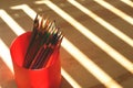 Wood colored pencils Royalty Free Stock Photo