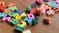 Wood colorful word / alphabet block for kid learning