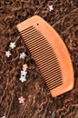 Wood comb and hair Royalty Free Stock Photo