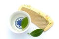 Wood comb and herb tea Royalty Free Stock Photo