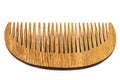Wood comb on white background. Royalty Free Stock Photo