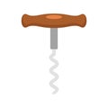 Wood corkscrew icon, flat style